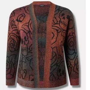 Torrid Skull Space Dye Cardigan NEW 2X 18 20